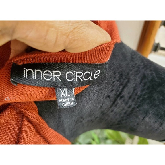 Inner Circle Women's Rayon Round Neck Long Sleeve Knee Length Dress Size X-Large - Picture 10 of 12